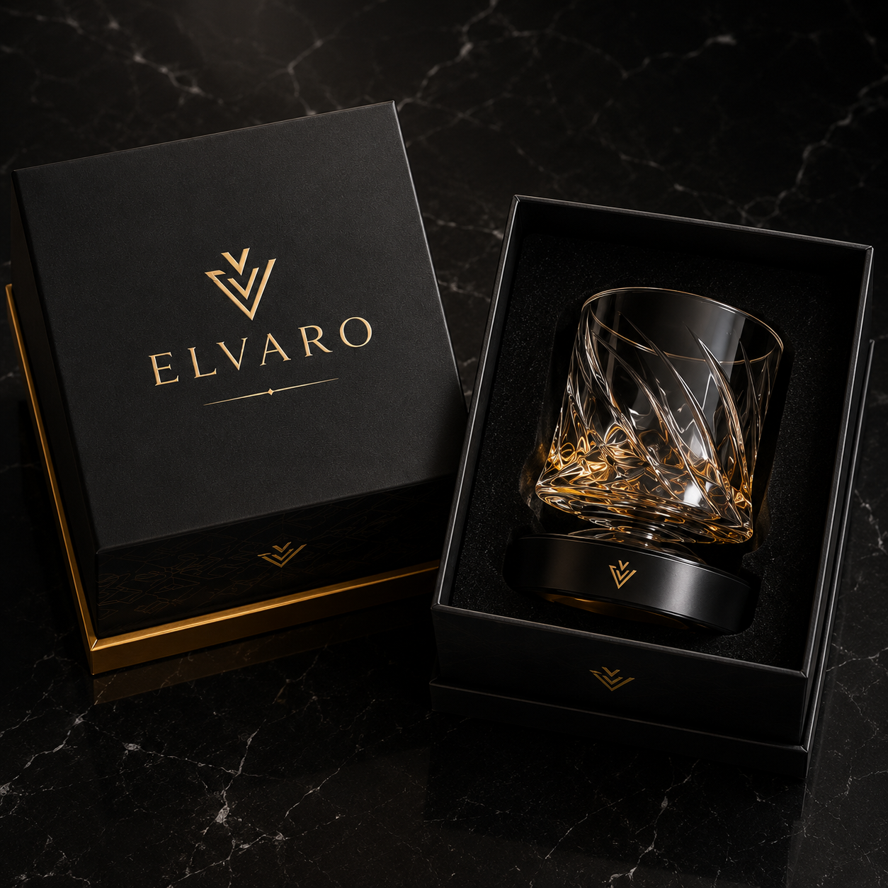 Elvaro 360° Dönen Premium Cam Bardak